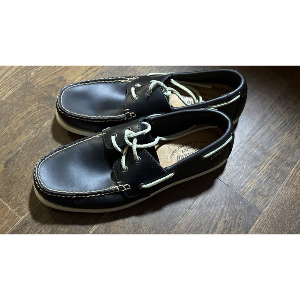Eastland Men's Seaport Leather Boat Shoes Black US 8.5M
